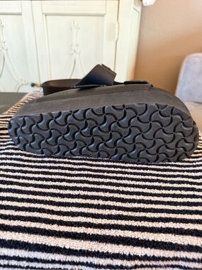Birkenstock Black Platform Slide Sandals